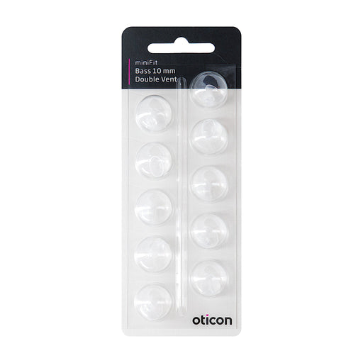 Oticon miniFit Bass 10mm Double Vent Dome Piece in new 2020 Packaging