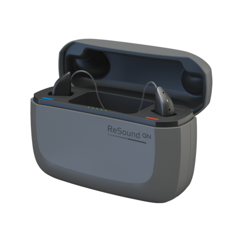 The ReSound Nexia Premium Charger is a robust charging station for rechargeable ReSound Nexia hearing aids.