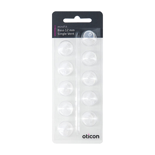 Oticon miniFit Bass 12mm Single Vent Dome Piece in new 2020 Packaging